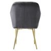 Set of 2/4 Grey Modern Velvet Kitchen Dining Chairs Soft Padded Seat Metal Legs