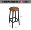 Set of 2 Steel Frame Bar Stools with Metal Frame