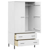 CIADAZ Wardrobe with Metal Legs White 90x55x172.5 Solid Wood OSLO, T6U1