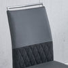 Dining Chairs Set of 2 Grey PU Cantilever Chairs with High Back and Chrome Legs