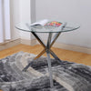 Dining Room Glass Top Table & 2/4/6 Faux Leather Chair Set High Back Padded Seat