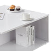 White High Gloss Coffee Table With Glass Shelf Living Room End of Sofa Table