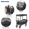 Beach Trolley Cart Outdoor Utility Garden Cart Folding Wagon Pull Along W/Canopy