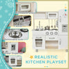 Kids Wooden Pretend Play Toy Kitchen Cooking Set For Boys Girls Whit