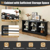 TV Console Table with Removable Shelf for 18 inch Fireplace(not included)-Black