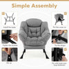 Home Office Accent Sofa Chair Leisure Lounge Armchair with Stool-Grey
