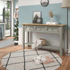 Corona Console Table 3 Drawer Hall Grey Solid Mexican Pine Wood Wax