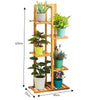 5 Tiers Bamboo Flower Pot Plant Stand Ladder Shelf Display Rack Indoor Outdoor