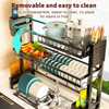 2 Tier Space Saving Over The Sink Dish Drying Rack Large Adjustable Dish Drainer