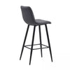 Set of 2 Velvet Chairs High Back Bar Stools Footrest Backrest Metal Legs Pub