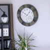 Large Slate Effect Garden Wall Clock Thermometer Hygrometer Indoor Outdoor Home
