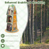 Wooden Spinning Book Tower 360° Display Rack Storage Organizer Green