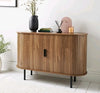 Premium Dark Oak Finish Living Room Furniture Sliding Sideboard Cabinet Storage