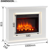 Electric Fireplace Heater Freestanding Suite LED Flame Fire Surround Remote