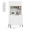 Kitchen White Pantry Cabinet Kitchen Storage Hutch Freestanding Buffet Sideboard