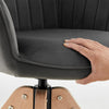 1 PC Dining Chair 360° Swivel Velvet Oak Solid Wood Legs Kitchen Room Chair