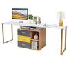 Computer Desk for Two Person 2 in 1 Double Writing Study Workstation 3 Drawers