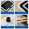 LED Bedside Table Wireless Charging Side Cabinet Nightstand with 2 Drawers White