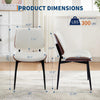 Set of 2 Dining Chairs with Arms Velvet PU Leather Chairs Kitchen