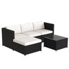 Rattan Garden Furniture Outdoor 5pcs Patio Sofa Set chairs Table (Rupert Black)