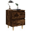 2 x Bedside Cabinets with Solid Wood Legs Smoked Oak 40x35x50 cm - 2 Cabinets