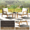 3Pcs Outdoor Rattan Furniture Set Garden Patio Wicker Chair & Side Table Set