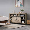 Entertainment Center 150cm Sliding Barn Door TV Stand w/Shelf-Grey