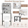 Over The Toilet Storage Cabinet Bathroomw/Adjustable Bottom Bar-White