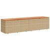 Garden Storage Box Beige 220x50x54 Poly Rattan Acacia Wood K6H0