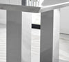 Grey Gloss Pillar Dining Table & 6 Velvet Knockerback Belgravia Chairs