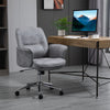 Swivel Computer Office Chair Mid Back Desk Chair Home Study Bedroom, Light Grey