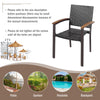 Set of 2 Outdoor PE Wicker Stackable Chairs Patio Dining Chairs-Brown