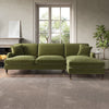 Olive Green Velvet Right Hand 4 Seater Corner Sofa - Payton SOF146