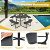 8 person Round Picnic Table Bench Set Outdoor Circular Picnic Table W/4 Benches