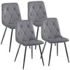 4PCS Dining Chairs Set Velvet Faux Suede Leather Padded Seat Metal Leg UK STOCK
