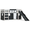 Bunk Bed with Slide and Curtains White and Black 80x200 O3R8