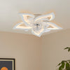 27.1in 5 Head Ceiling Fan Light 3 Color Dimmable 6 Speed Chandelier w/APP&Remote