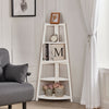 5 Tier Wood Corner Ladder Shelf Unit Freestanding Fan Bookshelf Plants Stand