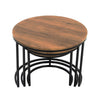 Nest of 2/3 Coffee Tables Nesting Round Table Retro/White Marble Effect Wood Set