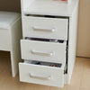 White Dressing Table with LED Lights Mirror Stool Drawers Vanity Makeup Desk Set