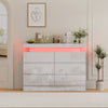 6 Drawer Cabinet Chest of Drawers High Gloss Storage with LED Lights Furniture