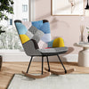 Soft Upholstered Rocking Chair Fireside Armchair Balcony Recliner Rocking Sofa