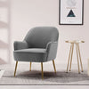 Grey Velvet Upholstered Accent Chair Lounge Single Sofa Home Office Reception