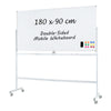 180x90CM Rolling Whiteboard on Wheels Double-Sided Magnetic Whiteboard