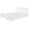 4ft6 3ft White Solid Pine Wooden Bed Frame with 2 Drawers Storage Single Double