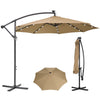 3M Garden Cantilever Parasol w/ LED Lights Outdoor Banana Hanging Tilt Crank