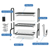 3 Tier Dish Drainer Plate Rack With Drip Draining Plate Bowl Tray Sink Drying UK