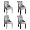 1/2/4/6 Dining Chairs Armchair High Back Linen/Velvet Upholstered Wood Legs Home