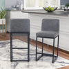 2Piece Bar Stools Counter Bar Stools with Back PU Leather Upholstered Bar Chair