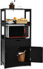 Freestanding Bookcase Bathroom Storage Cabinet Kitchen Cupboard Shelf W/ 2 Doors